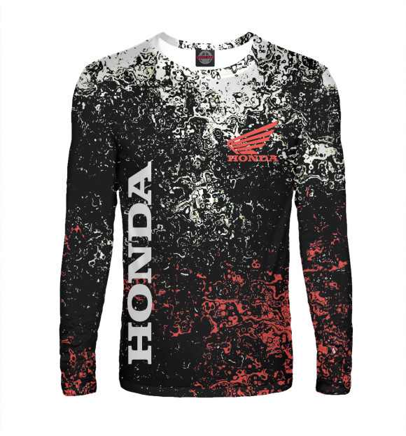 Мужской лонгслив с изображением Honda цвета Белый