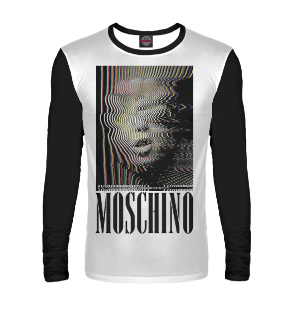 Мужской лонгслив с изображением Moschino цвета Белый