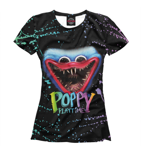 Футболка для девочек с изображением Poppy Playtime Хагги Вагги цвета Белый