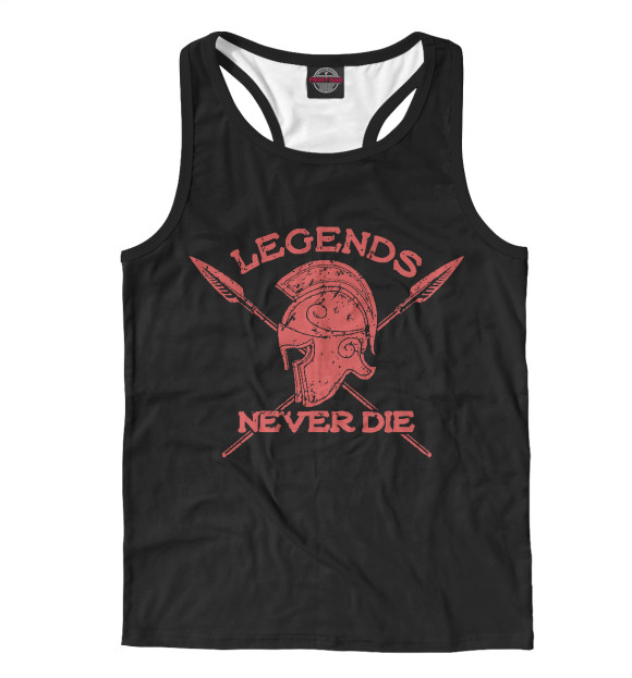 Мужская майка-борцовка с изображением Легенды не умирают цвета Белый