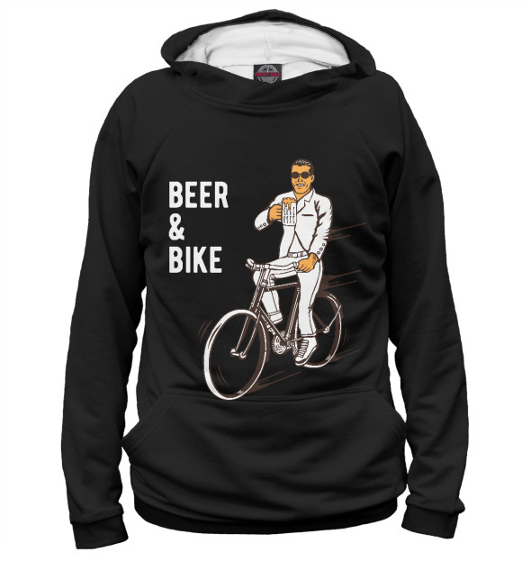 Худи для мальчика с изображением Велосипед и пиво цвета Белый