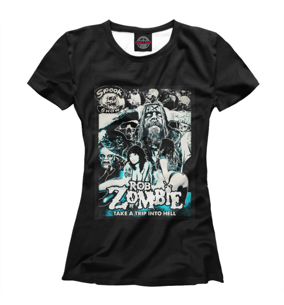 Футболка для девочек с изображением Rob Zombie цвета Белый