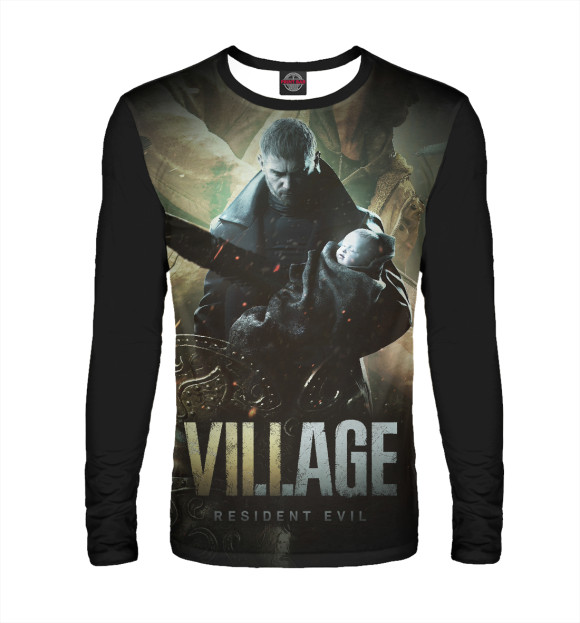 Мужской лонгслив с изображением Resident Evil Village цвета Белый
