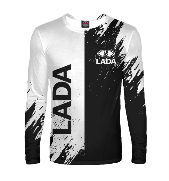 Мужской лонгслив с изображением LADA цвета Белый