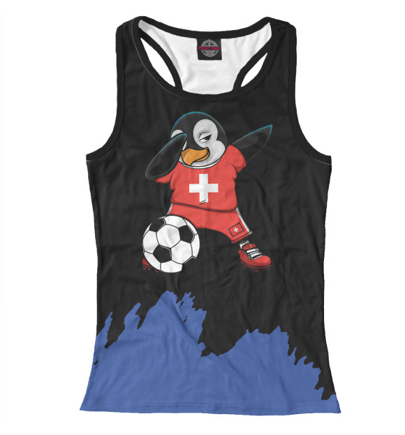Женская майка-борцовка с изображением Dabbing Penguin Switzerland цвета Белый