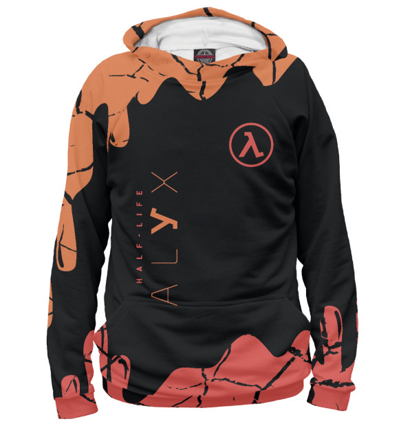 Мужское худи с изображением Half-Life цвета Белый