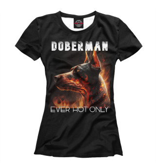 Женская футболка Огненный доберман