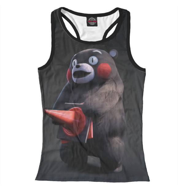 Женская майка-борцовка с изображением Кумамон цвета Белый