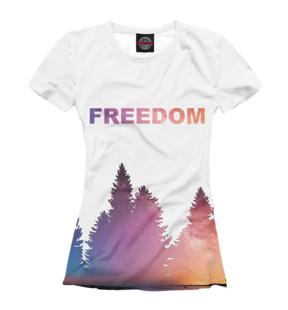 Футболка для девочек с изображением Freedom цвета Белый