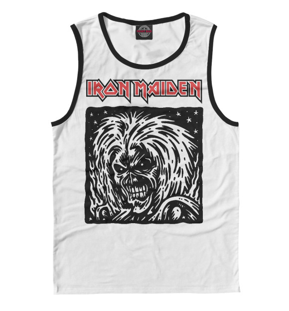 Майка для мальчика с притом Iron Maiden цвета Белый Майка для мальчика с изображением Iron Maiden цвета Белый