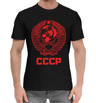 Хлопковая футболка для мальчиков Герб СССР на красном фоне