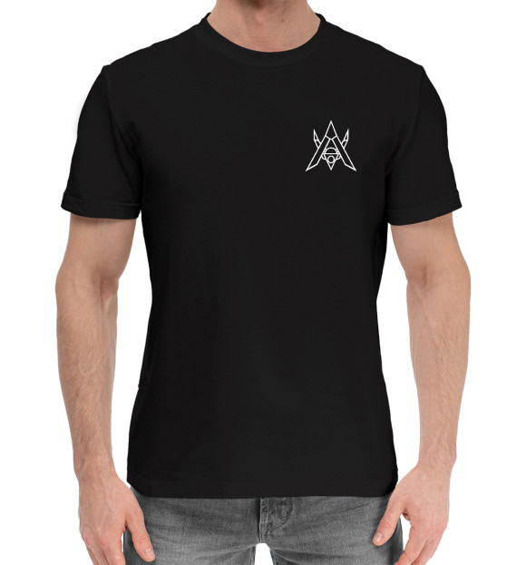 Мужская хлопковая футболка с изображением Alan Walker цвета Черный