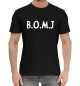 Мужская хлопковая футболка B.O.M.J черный фон