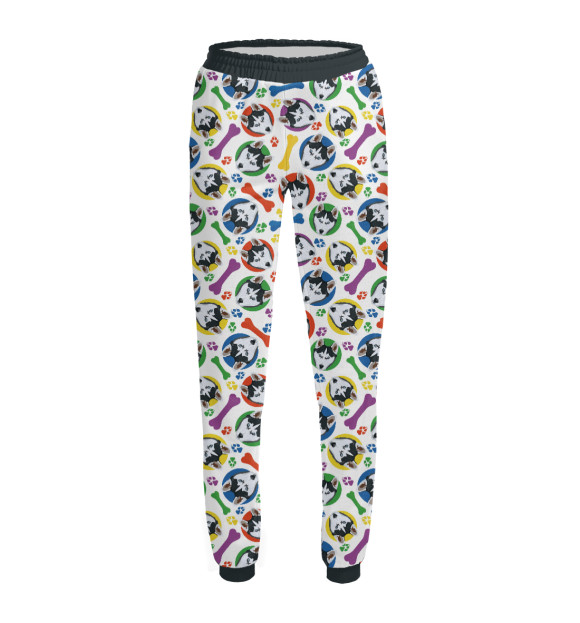 Женские спортивные штаны с изображением Сибирский Хаски цвета Белый