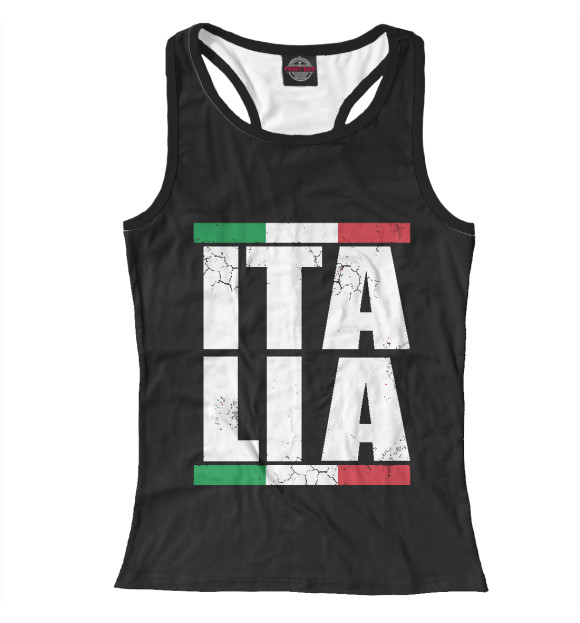 Женская майка-борцовка с изображением Italia цвета Белый