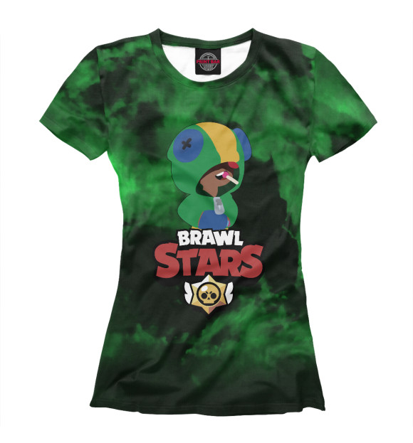 Футболка для девочек с изображением Brawl Stars: Leon цвета Белый