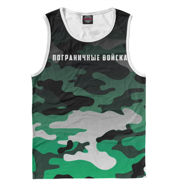 Мужская майка с изображением Пограничные Войска цвета Белый