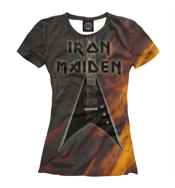 Женская футболка с изображением Группа Iron Maiden цвета Белый