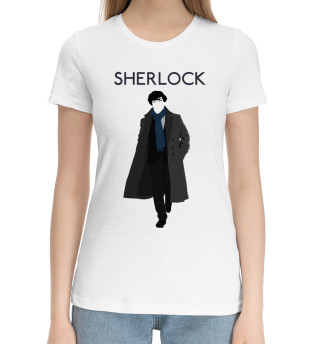 Женская хлопковая футболка Шерлок