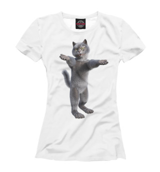 Женская футболка Радушный кот
