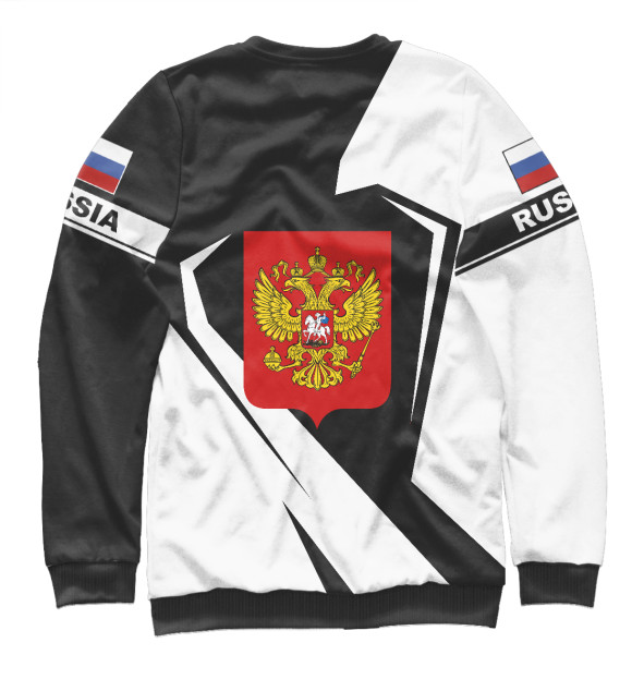 Мужской свитшот с изображением Russia герб цвета Белый