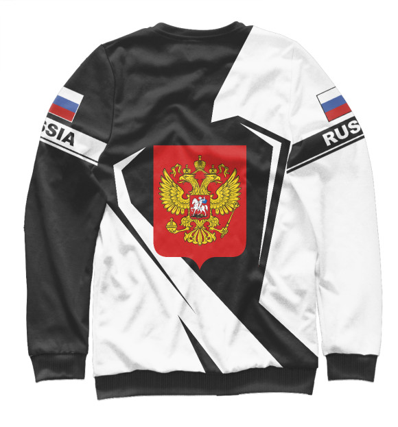 Свитшот для девочек с изображением Russia герб цвета Белый