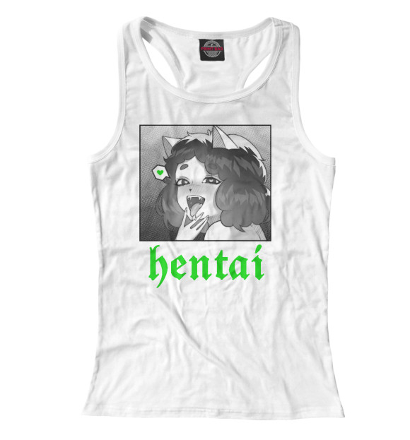 Женская майка-борцовка с изображением КрипиГао цвета Белый