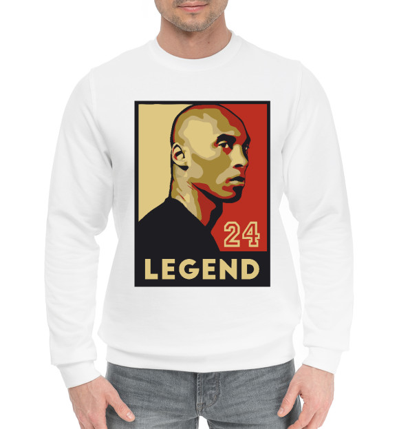 Мужской хлопковый свитшот с изображением Kobe - Legend цвета Белый