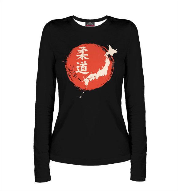 Женский лонгслив с изображением Дзюдо - Япония цвета Белый