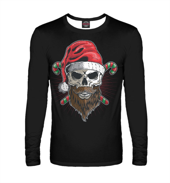 Мужской лонгслив с изображением Bad santa цвета Белый