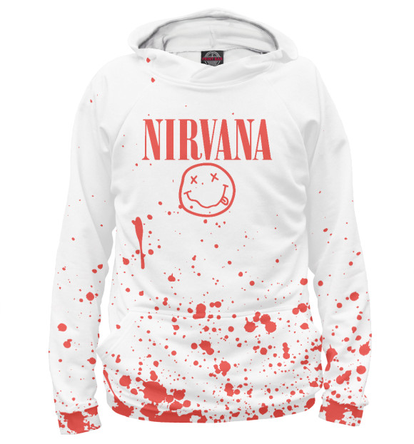Женское худи с изображением Nirvana цвета Белый