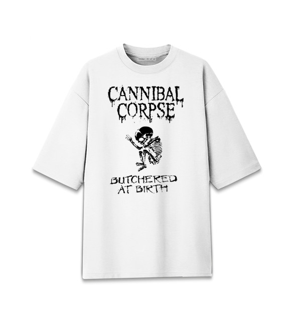Женская футболка оверсайз с изображением Cannibal Corpse цвета Белый