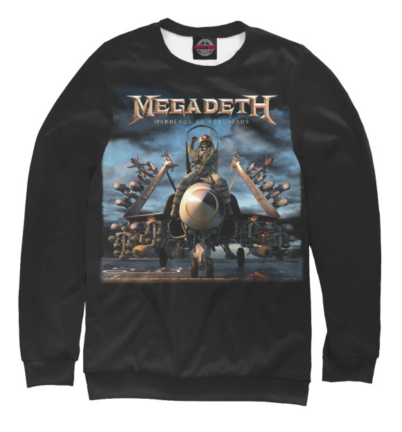 Мужской свитшот с изображением Megadeth цвета Белый
