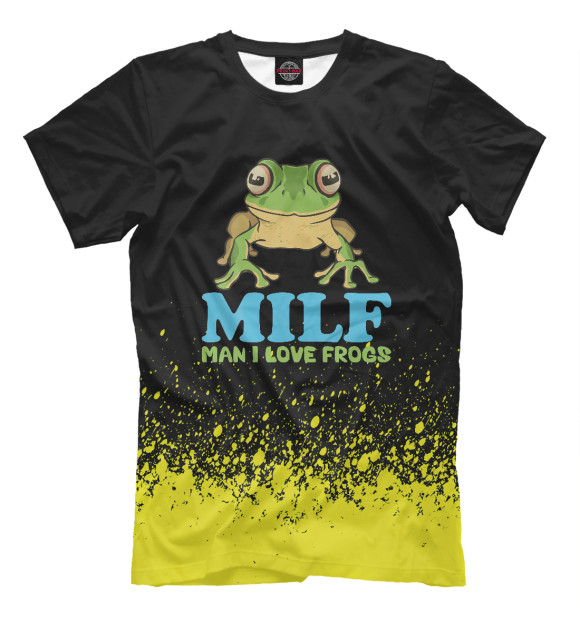 Мужская футболка с изображением MILF Man I Love Frogs цвета Белый