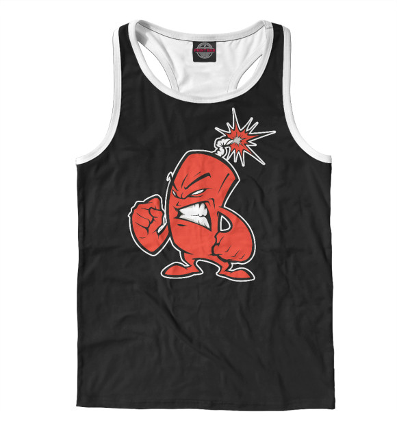 Мужская майка-борцовка с изображением Bomb's цвета Белый