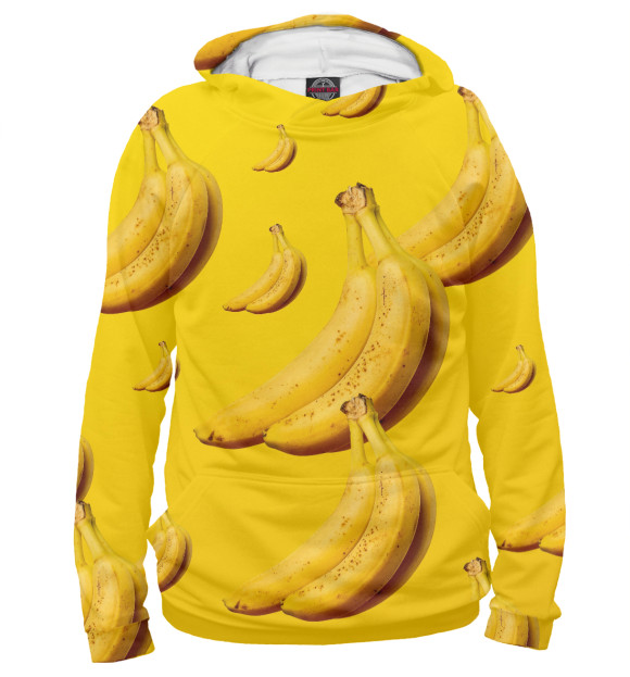 Худи для девочки с изображением Бананы цвета Белый
