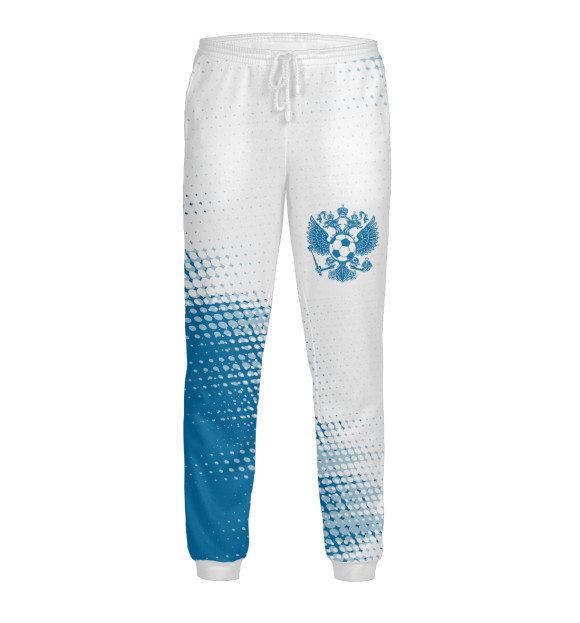 Мужские спортивные штаны с изображением Футбол Россия / Russia цвета Белый