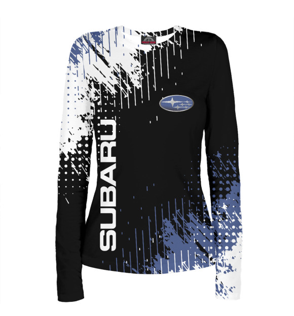 Женский лонгслив с изображением Subaru цвета Белый