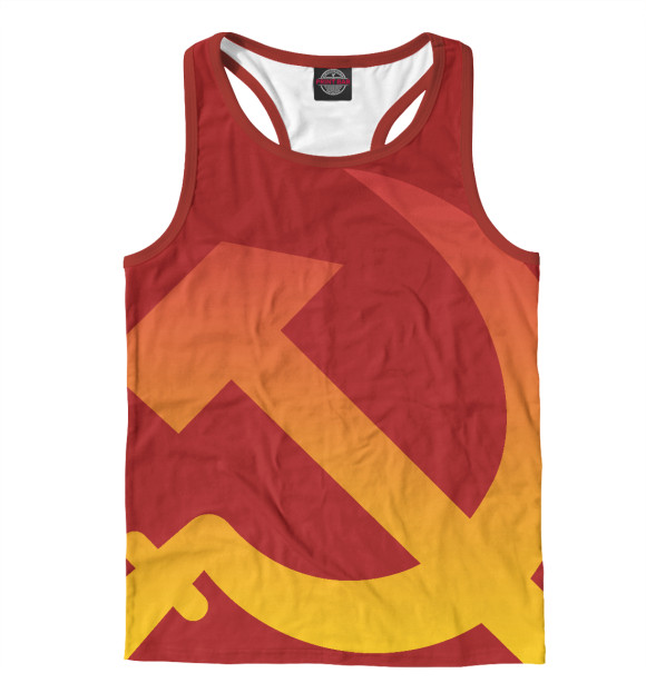 Мужская майка-борцовка с изображением СССР цвета Белый