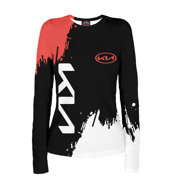 Женский лонгслив с изображением KIA цвета Белый