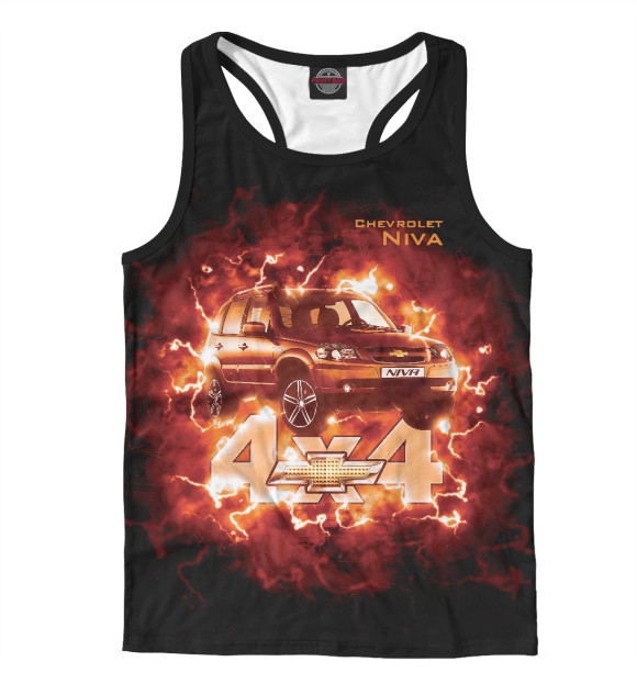 Мужская майка-борцовка с изображением Chevrolet Niva цвета Белый