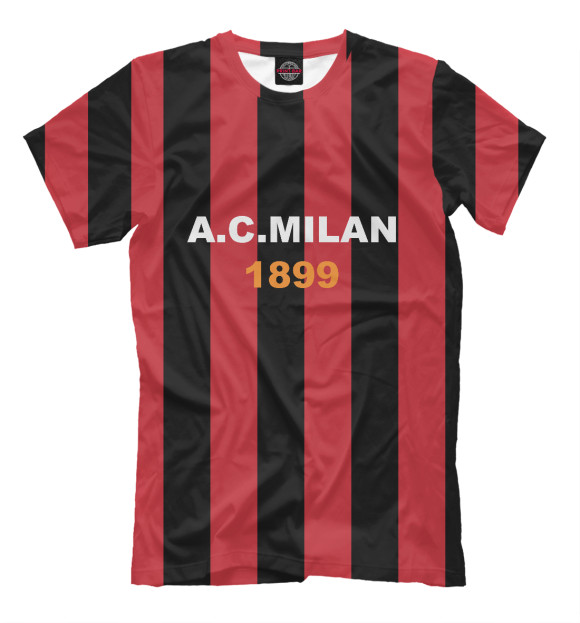 Мужская футболка с изображением A.C.Milan 1899 цвета Черный