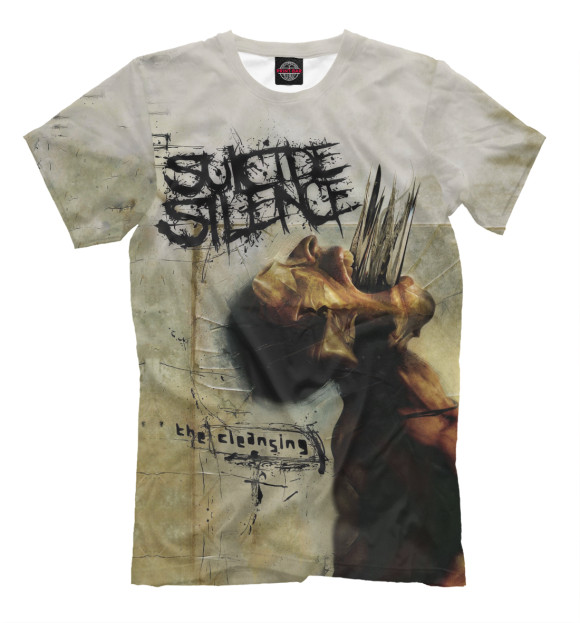 Мужская футболка с изображением Suicide Silence цвета Молочно-белый