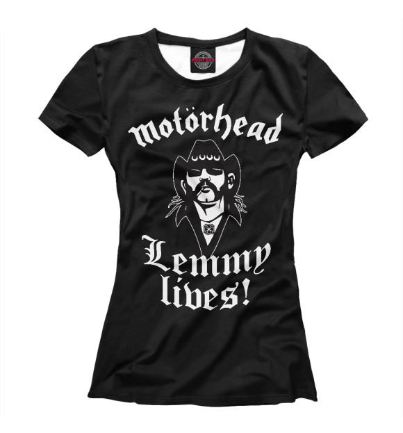 Футболка для девочек с изображением Motorhead. Lemmy Lives. цвета Белый