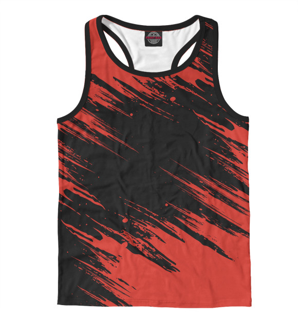 Мужская майка-борцовка с изображением Красная краска (брызги) цвета Белый