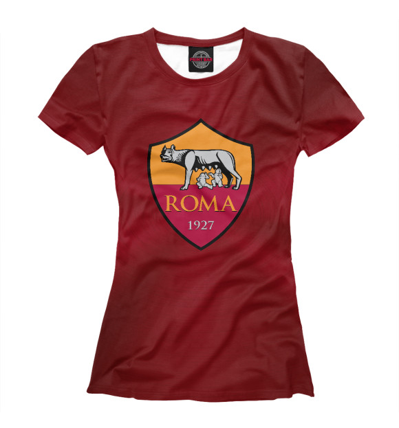 Футболка для девочек с изображением FC Roma Red Abstract цвета Белый