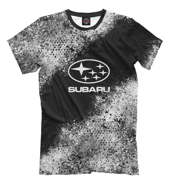 Мужская футболка с изображением Subaru splatter цвета Белый