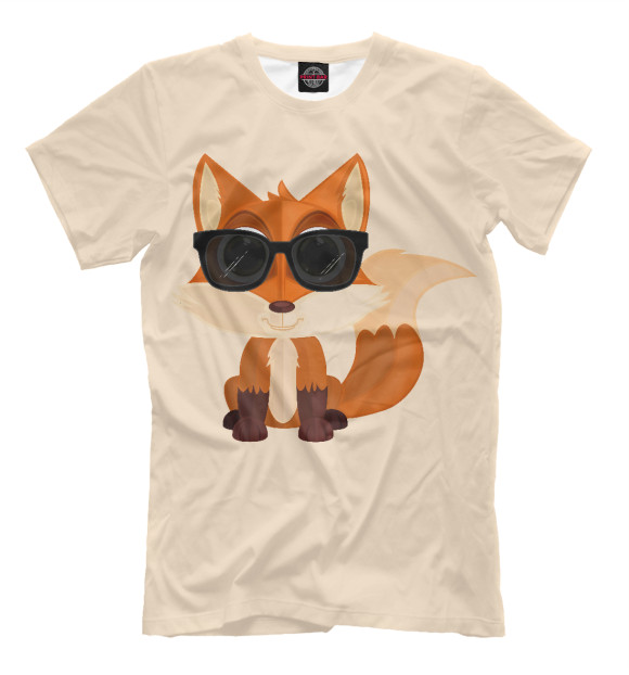 Мужская футболка с изображением Fox цвета Молочно-белый