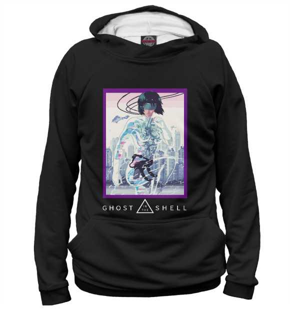 Женское худи с изображением Ghost in the Shell цвета Белый