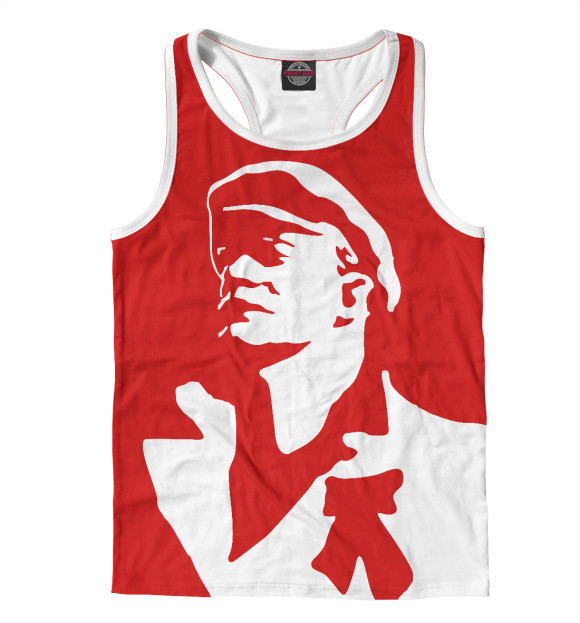 Мужская майка-борцовка с изображением Ильич цвета Белый